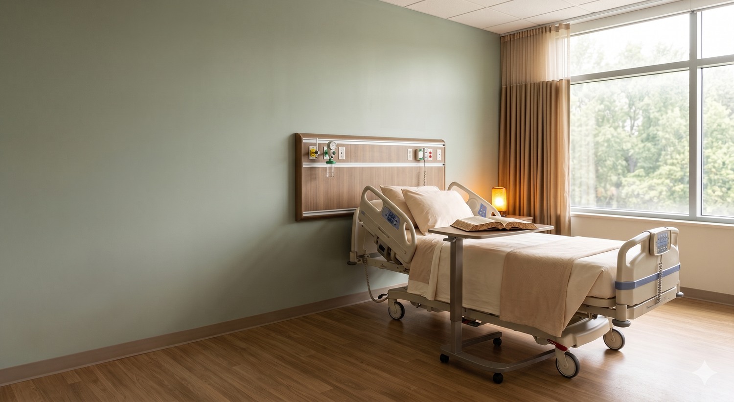A held bedside — sefer open